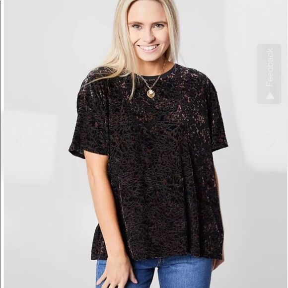 We The Free People Teddy Boxy Top Cheetah Combo S - Picture 1 of 11